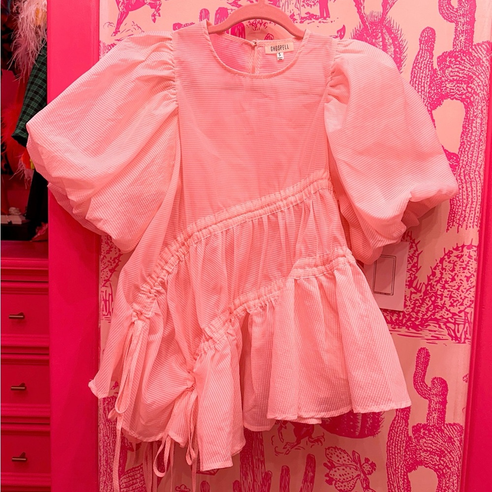 Chopova Lowena Pink Ruffle Blouse - Picture 4 of 6